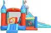 An inflatable castle-themed bounce house with a slide. Náhled obrázku produktu