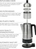 An exploded view of a coffee percolator with feature callouts. Podgląd zdjęcia produktu