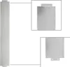 A long, thin metal panel, likely a garden border, is shown vertically with two close-up insets highlighting the top and bottom edges. Produktbild-Vorschau