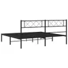 A black metal bed frame with a headboard, shown from a side angle against a white background. Podgląd zdjęcia produktu
