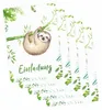 10 Einladungskarten Faultier Dschungel grün inkl. 10 Produktbild-Vorschau 2