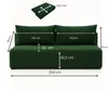 A diagram showing the dimensions of a green sofa. Anteprima dell’immagine prodotto