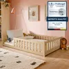 Bodenbett Bett mit Rausfallschutz & Lattenrost Montessori Produktbild-Vorschau 1