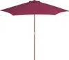 vidaXL Slnečník s dreveným stožiarom 270 cm Bordeaux Red Náhľad obrázku produktu 6
