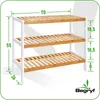 BEGRYF botník 70x26x55 cm medový bambusový regál 3 police Náhled obrázku produktu 3
