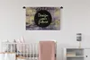 MuchoWow® Wandteppich Wandbehang Zitat - Schwarz - Gold - Produktbild-Vorschau 2