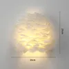 Wandleuchte 30CM Moderne Kreative Weiße künstliche Feder Produktbild-Vorschau 4