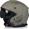 A matte sand colored modular helmet with a dark visor. Náhled obrázku produktu