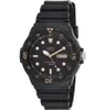 A black Casio watch with a black band and gold accents on a white background. Voir les images du produit