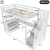 Merax Etagenbett Hochbett 90x200cm, mit Schreibtisch, Produktbild-Vorschau 7
