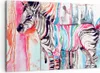 Bild auf Leinwand - Leinwandbild - Zebra Tiere Natur bunte Produktbild-Vorschau 1