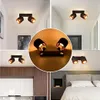 Collage of images showing a black two-light ceiling spotlight in different room settings. Voir les images du produit