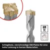 A close-up view of a drill bit with a magnified inset showing the tip, and text describing its features. Anteprima dell’immagine prodotto