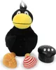 A plush toy raven and its accessories are displayed against a white background. Produktbild-Vorschau