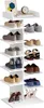 A multi-tiered white shoe rack filled with various shoes. Produktbild-Vorschau