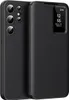 A black flip case for a Samsung Galaxy S23 Ultra phone, shown from the side with the cover open. Náhled obrázku produktu