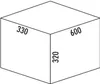 A diagram of a rectangular prism with dimensions labeled. Produktbild-Vorschau