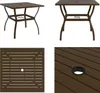 vidaXL Gartentisch Braun 81,5x81,5x72 cm Stahl - Produktbild-Vorschau 1