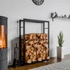 Dřevěný stojan Keri s kolečky 25x80x150, černý kov Náhled obrázku produktu 9