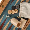 Manopoulos Premium Backgammon Set – Türkis Naturkork & Produktbild-Vorschau 4