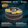 A cutaway view of a grinding disc, highlighting its layered construction and features. Produktbild-Vorschau