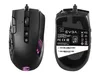 A product shot of a gaming mouse, showing both the top and bottom views. Produktbild-Vorschau