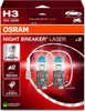 A box of OSRAM NIGHT BREAKER LASER H3 headlight bulbs. Produktbild-Vorschau