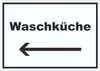 Waschküche Schild mit Text und Richtungspfeil links Produktbild-Vorschau 1