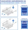 Instructions for installing a pull-out drawer, showing two mounting options. Náhľad obrázku produktu