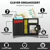Slim Wallet Geldbeutel Schwarz Münzfach RFID-Schutz Leder Produktbild-Vorschau 3