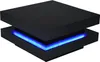 A modern black coffee table with blue LED lighting. Voir les images du produit