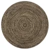 Teppich Handgefertigt Jute Schwarz und Natur 120 cm Produktbild-Vorschau 1