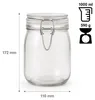 Skleněná Nádoba s Klipovým Uzávěrem 1000 ml – Vzduchotěsná Náhled obrázku produktu 2