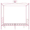 vidaXL Himmelbett-Gestell Rosa Metall 140 x 200 cm Produktbild-Vorschau 3