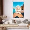 MuchoWow® Wandteppich Wandbehang Sommer - Felsen - Meer Produktbild-Vorschau 2