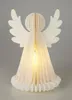 Ange LED éclairé avec minuterie blanc chaud en papier blanc Voir les images du produit 2