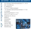 A list of tools and a toolbox filled with tools. Produktbild-Vorschau
