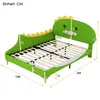 A children's bed with a dinosaur design, shown with dimensions indicated by measurement lines and numbers. Produktbild-Vorschau