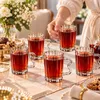 6x Teegläser Cocktailgläser mit Henkel & Goldrand–Elegante Produktbild-Vorschau 6