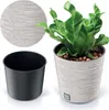 Prosperplast Blumentopf FURU Round Eco Wood Weiß 25 cm Produktbild-Vorschau 4