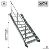 A metal staircase with handrails is shown against a white background. Náhled obrázku produktu