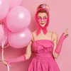 HOWAF 80er 90er Jahre Damen Kostüm Set Pink Karneval Party Produktbild-Vorschau 4