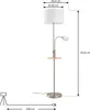 Lindby Stehlampe Aovan, nickelfarben, Ablage, USB-Anschluss Produktbild-Vorschau 6