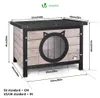 VOUNOT®: Caseta para gatos de madera, con techo de asfalto, Vista previa de la imagen del producto 5