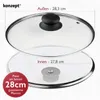 Topfdeckel aus Glas 28cm Glasdeckel Pfannendeckel Produktbild-Vorschau 3