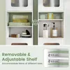 Mobile da bagno COSTWAY, mobile alto con 2 ante in vetro Anteprima dell’immagine prodotto 5