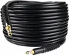 A coiled black hose with brass fittings on both ends, presented against a white background. Podgląd zdjęcia produktu