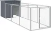 vidaXL Psí bouda s výběhem Antracit 110x405x110cm Náhled obrázku produktu 1