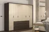 Großer Kleiderschrank 274 cm DEMETRA - beige / dunin Eiche Produktbild-Vorschau 1