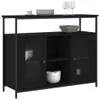 vidaXL Kredens czarny 100x35x80 cm materiał drewnopochodny Podgląd zdjęcia produktu 2